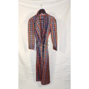Vintage Bill Blass Plaid Taffeta Robe Men's Size 10